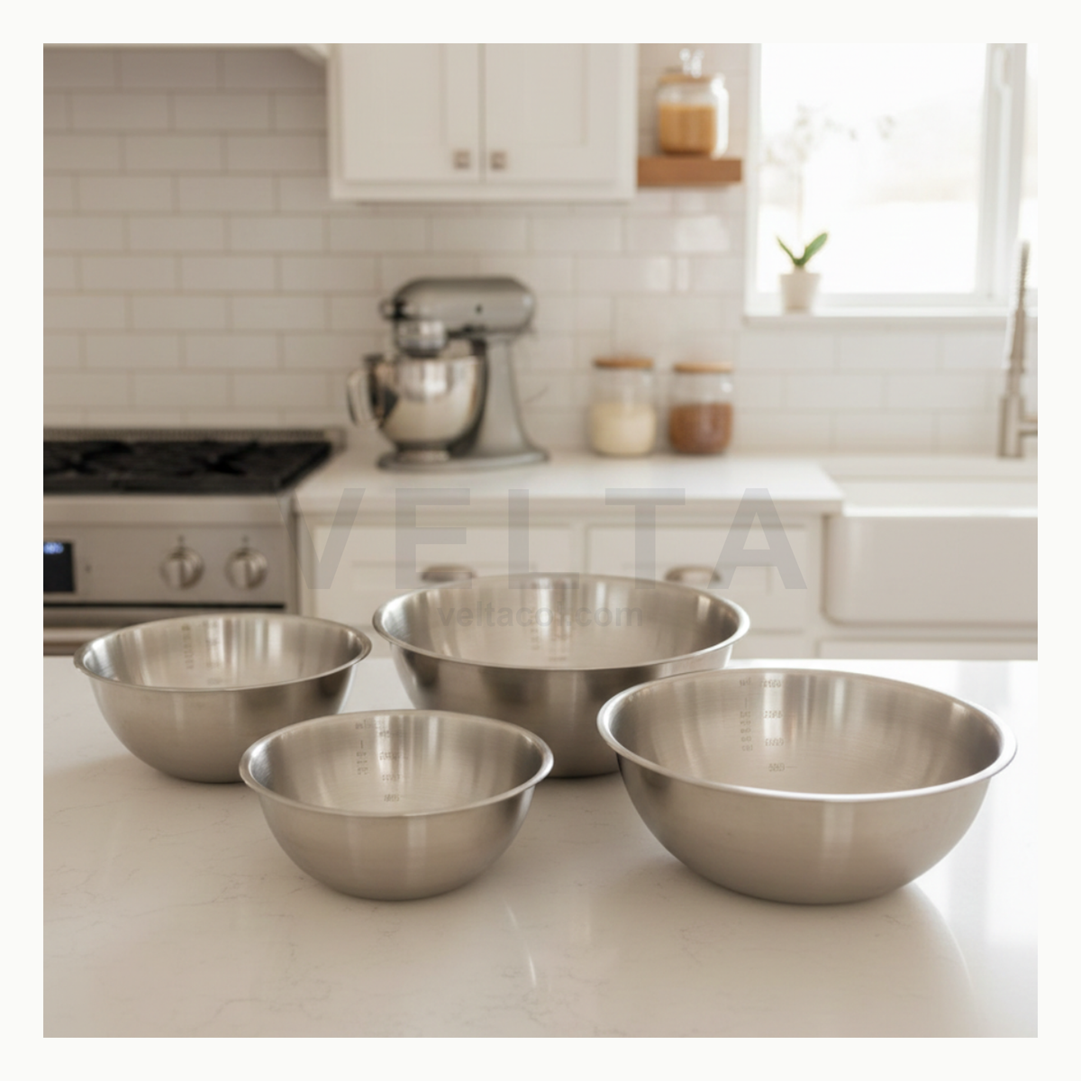 Set 4 Tazones Acero Inoxidable · Pack 2 Sets · Higiene + Durabilidad