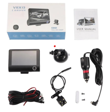 Videocamara DVR 3 en 1 para Carro · Frontal, Trasera y Grabadora HD
