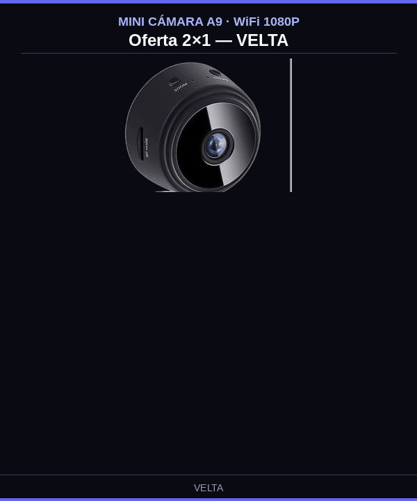 Mini Cámara Espía A9 WiFi 1080P HD — Pague 1 y Lleve 2 🔥