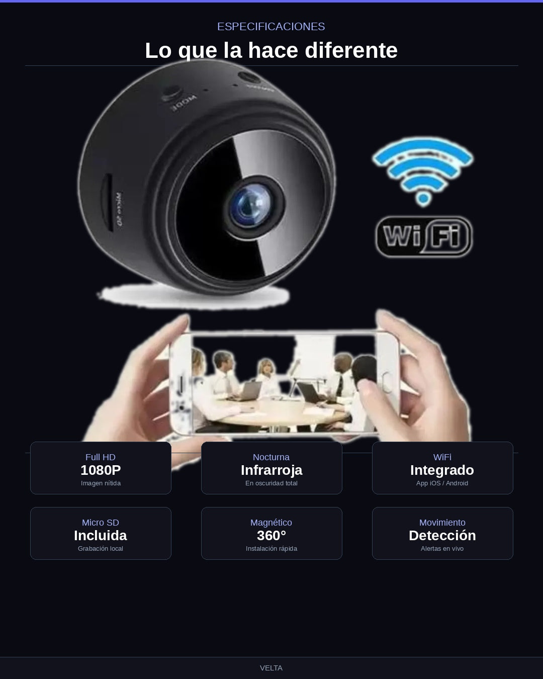 Mini Cámara Espía A9 WiFi 1080P HD — Pague 1 y Lleve 2 🔥